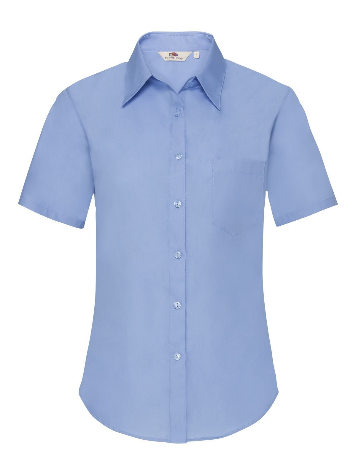 Ladies Poplin Shirt Short Sleeve - MU - MID BLUE