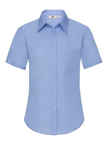 Camicia donna in popeline maniche corte - MU - MID BLUE