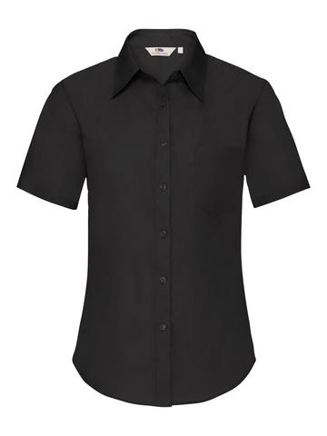 Camicia donna in popeline maniche corte - 36 - Nero