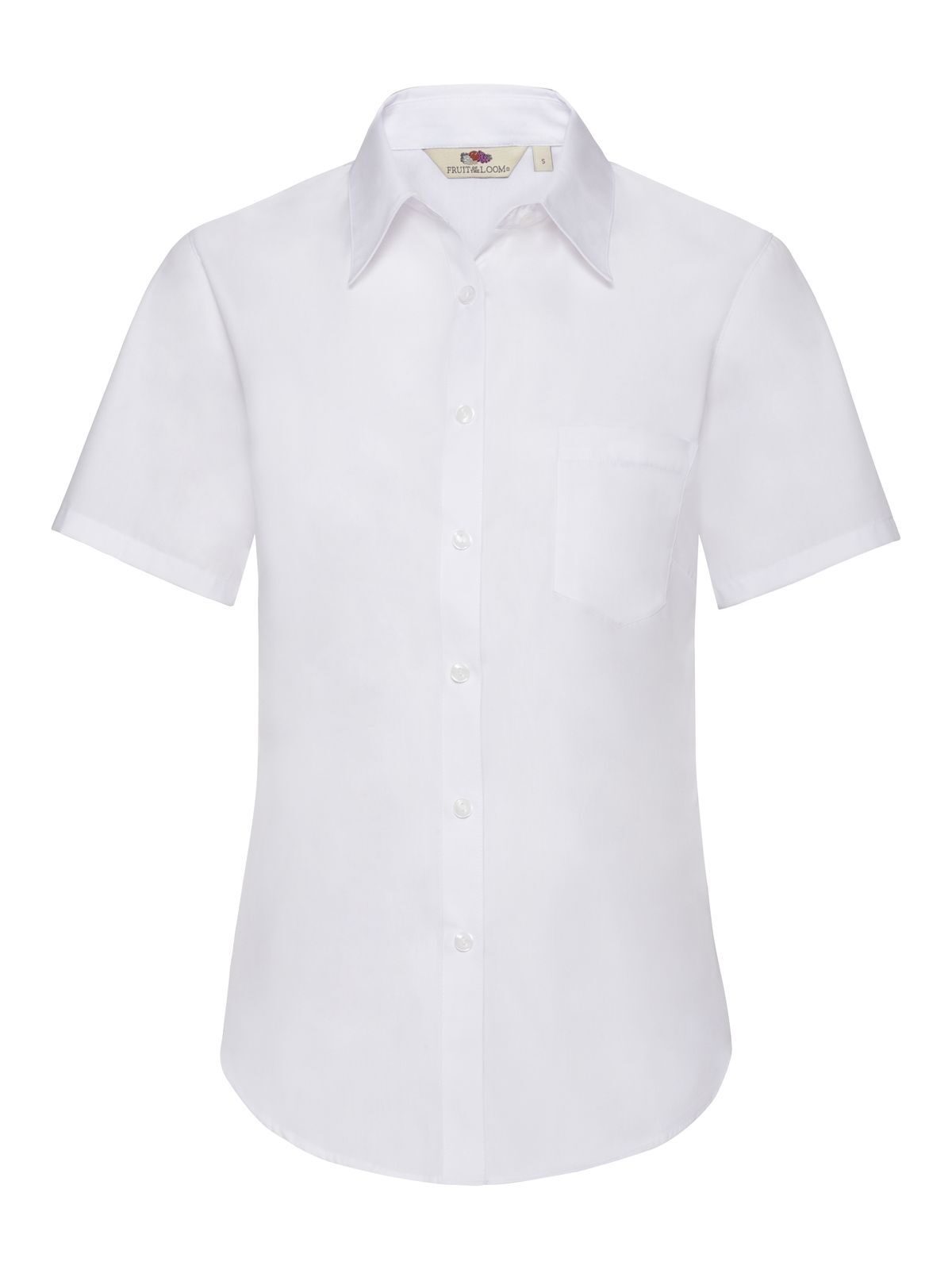 Ladies Poplin Shirt Short Sleeve - 30 - Bianco