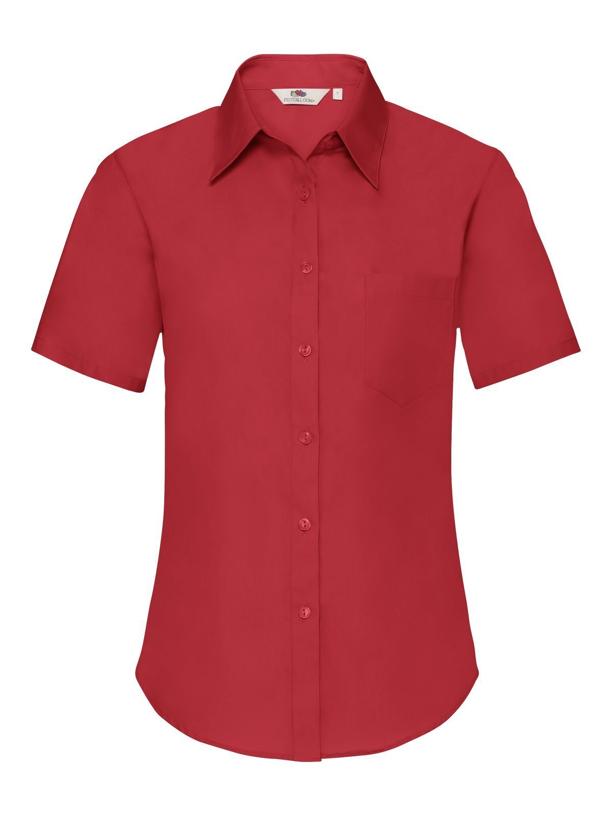 Ladies Poplin Shirt Short Sleeve - 40 - Rosso