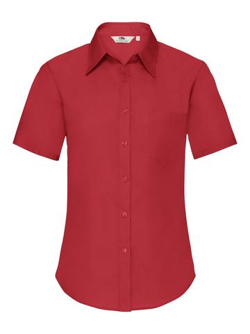 Camicia donna in popeline maniche corte - 40 - Rosso