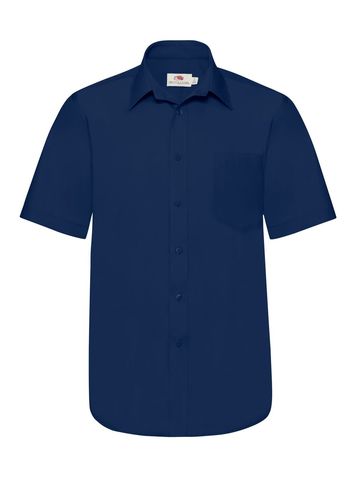 Camicia uomo in popeline maniche corte - 32 - Blu Navy