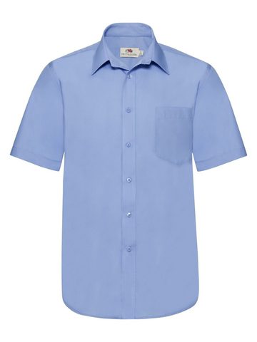 Camicia uomo in popeline maniche corte - MU - MID BLUE