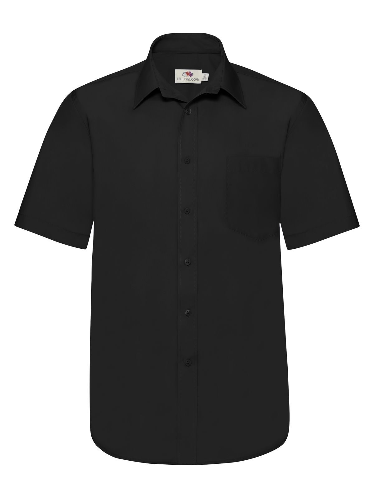 Poplin Shirt Short Sleeve - 36 - Nero