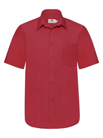 Camicia uomo in popeline maniche corte - 40 - Rosso