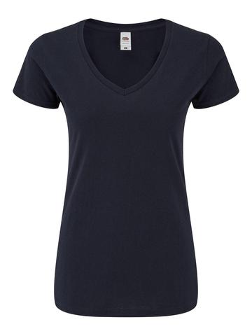 T-shirt donna Iconic scollo a V 150 - AZ - Blu Notte