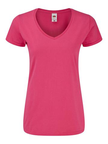T-shirt donna Iconic scollo a V 150 - 57 - Fucsia