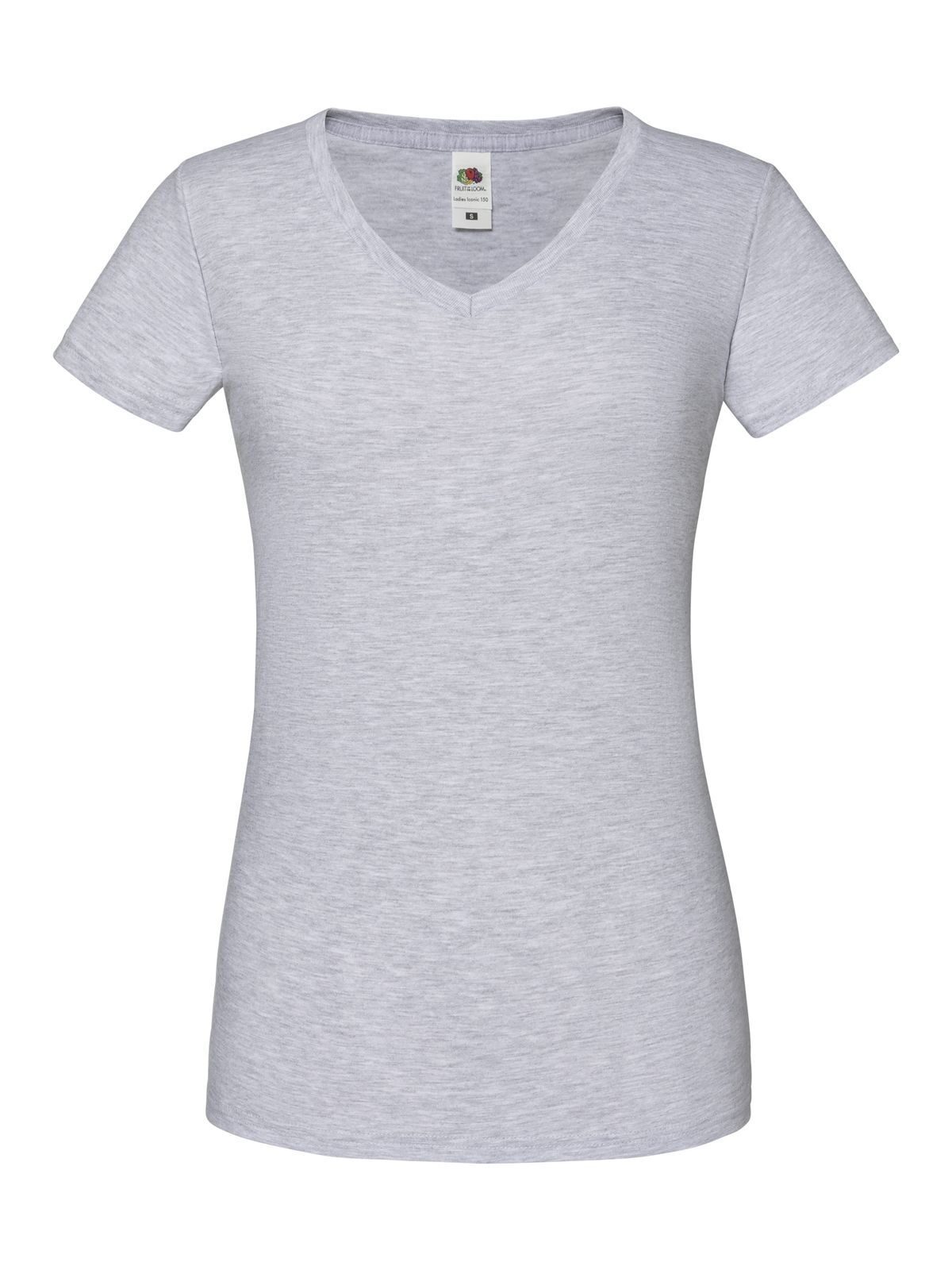 Ladies´ Iconic 150 V Neck T - 94 - Grigio Melange
