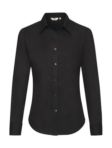 Ladies Long Sleeve Oxford Shirt - 36 - Nero