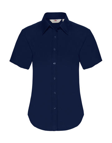 Ladies Oxford Shirt Short Sleeve - 32 - Blu Navy