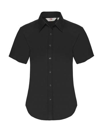 Ladies Oxford Shirt Short Sleeve - 36 - Nero