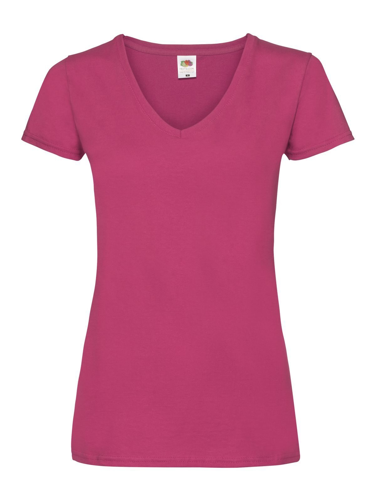 Ladies´ Valueweight V Neck T - Fuchsia