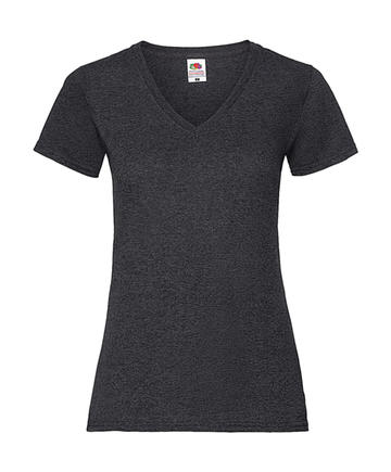 T-shirt Ladies Valueweight scollo a V - HD - Grigio Melange Scuro