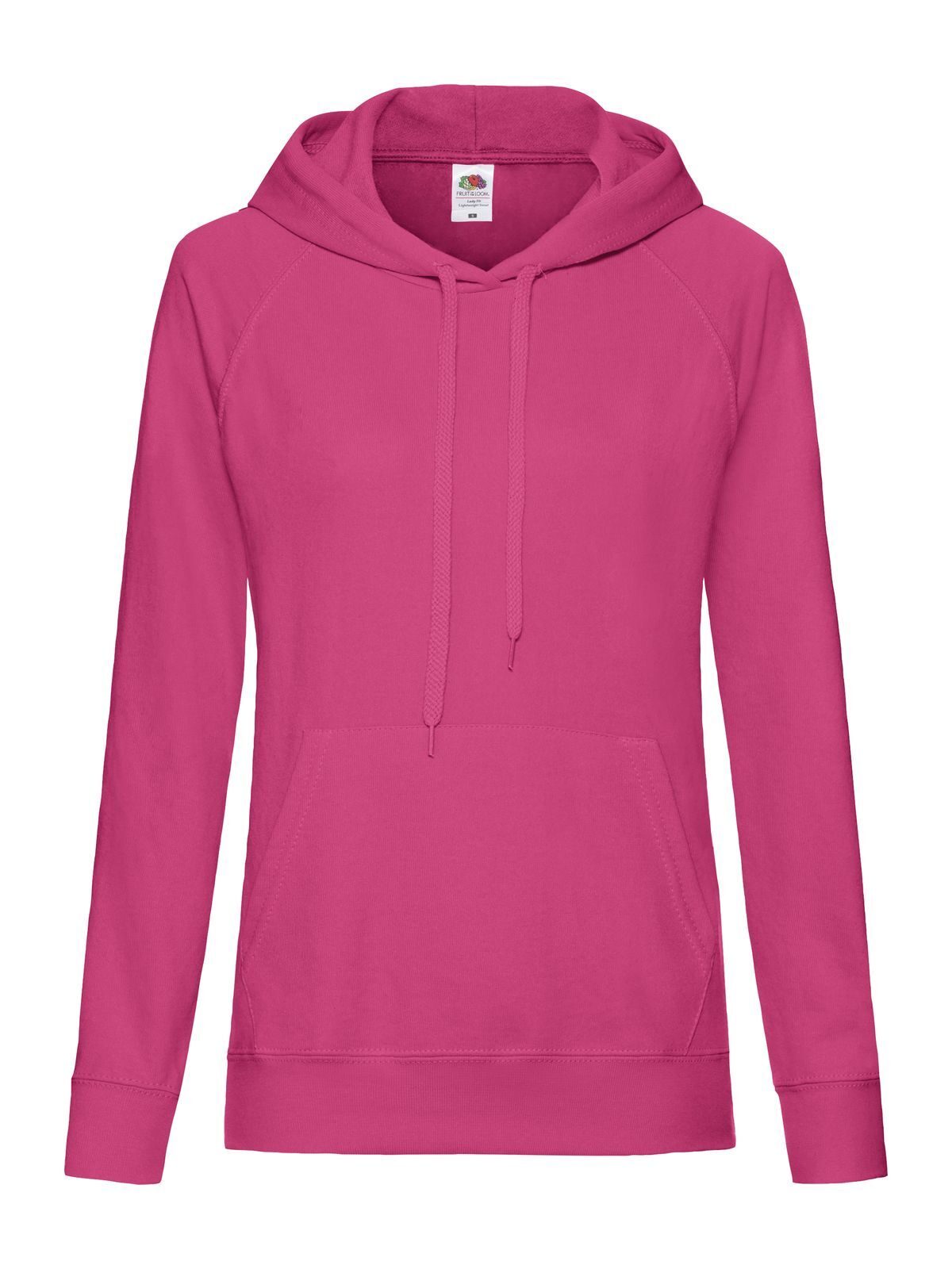 Ladies Lightweight Hooded Sweat - Fuchsia