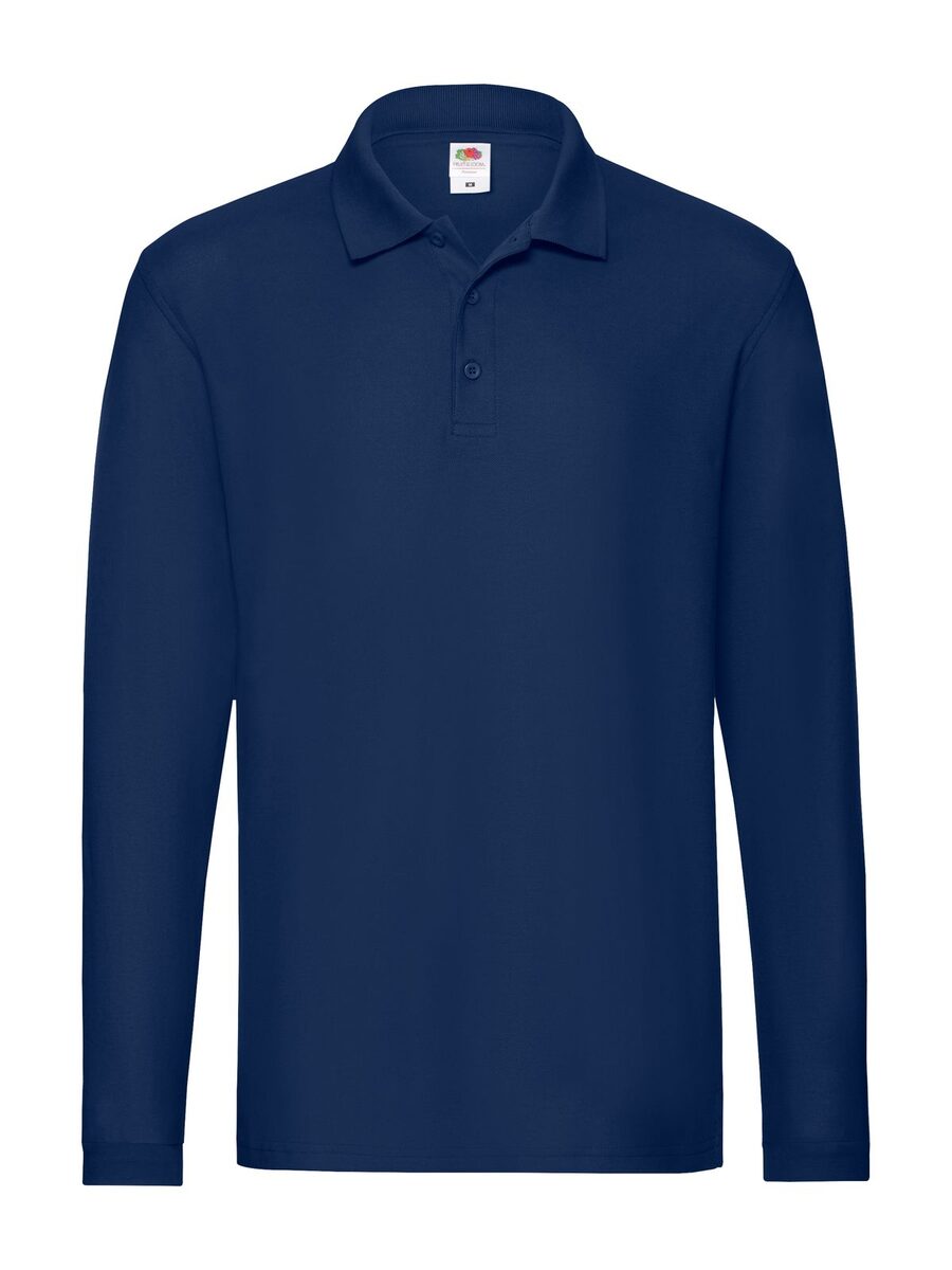 Premium Long Sleeve Polo - Navy Out