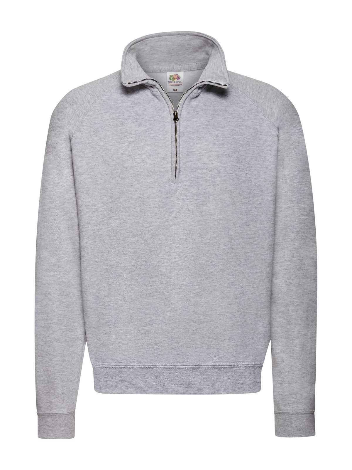Classic Zip Neck Sweat - 94 - Grigio Melange