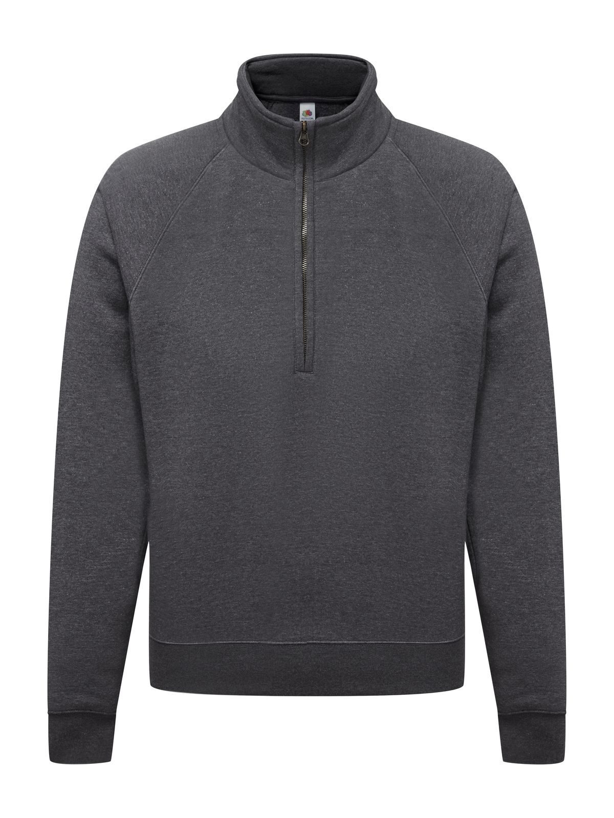 Premium Zip Neck Raglan Sweat - HD - Grigio Melange Scuro