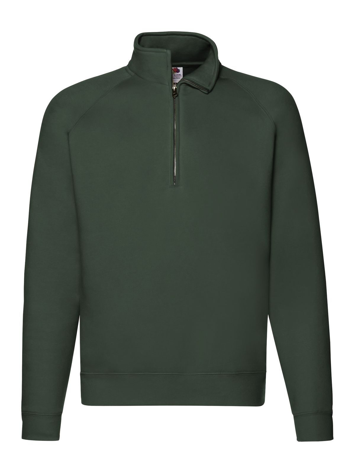 Premium Zip Neck Raglan Sweat - 38 - Verde Bottiglia