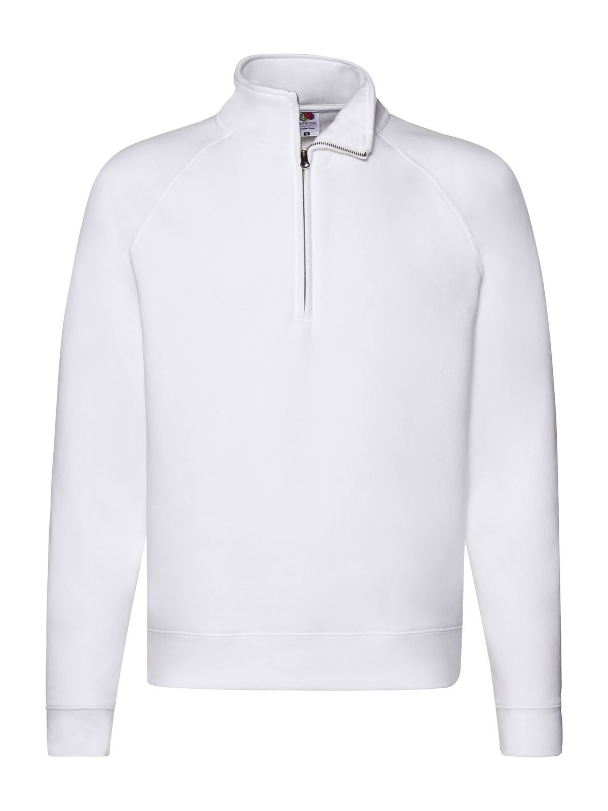 Premium Zip Neck Raglan Sweat - 30 - Bianco