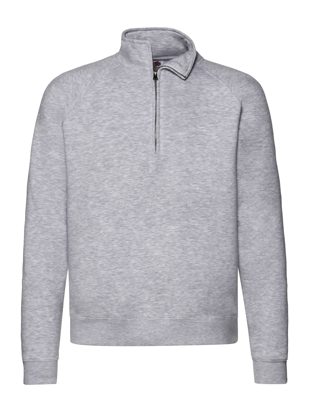 Premium Zip Neck Raglan Sweat - 94 - Grigio Melange