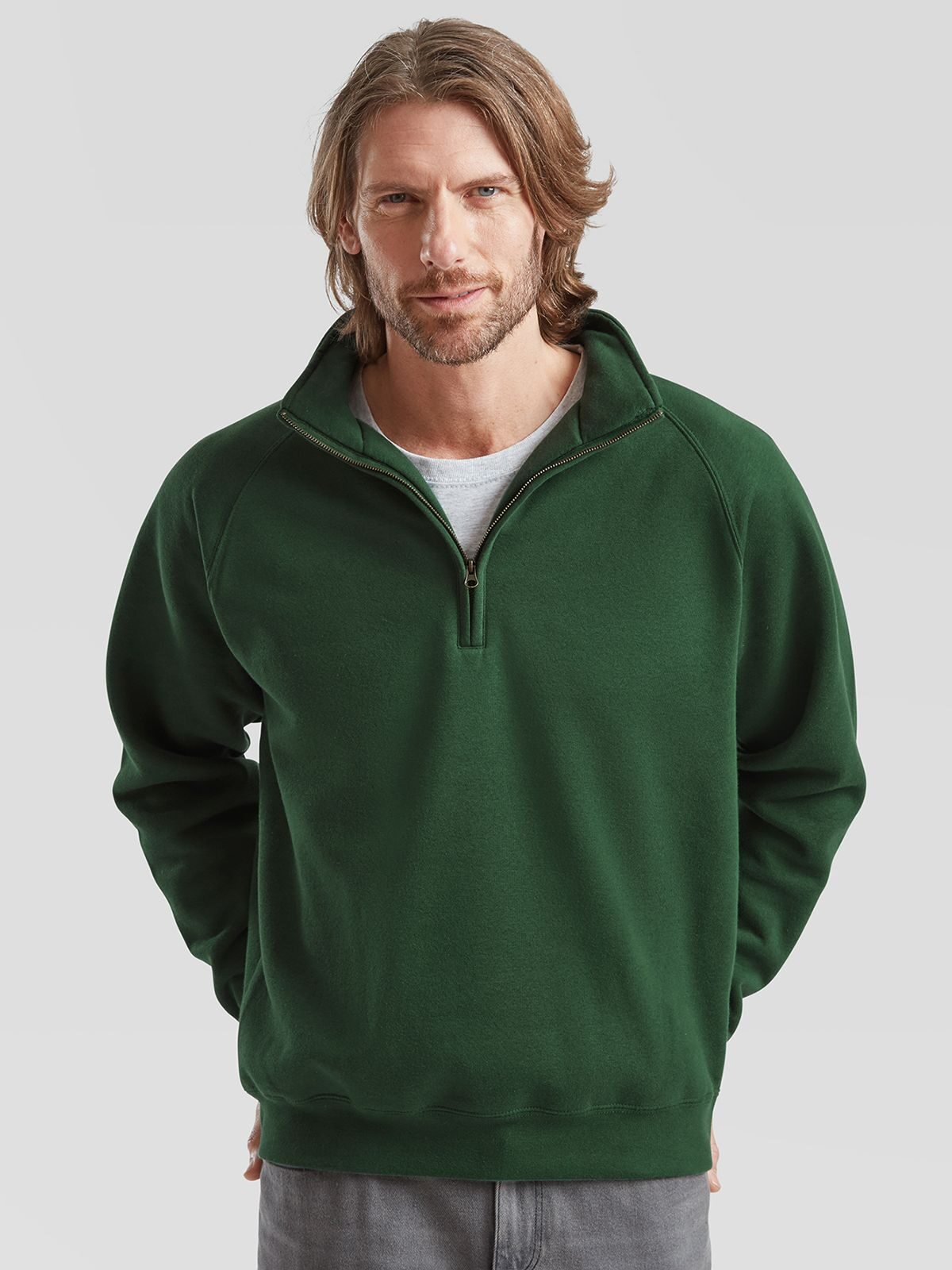 Premium Zip Neck Raglan Sweat