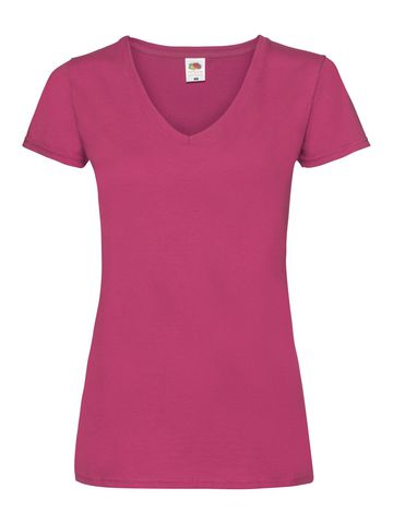 Ladies Valueweight V-Neck T - 57 - Fucsia