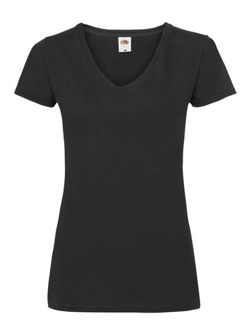 Ladies Valueweight V-Neck T - 36 - Nero