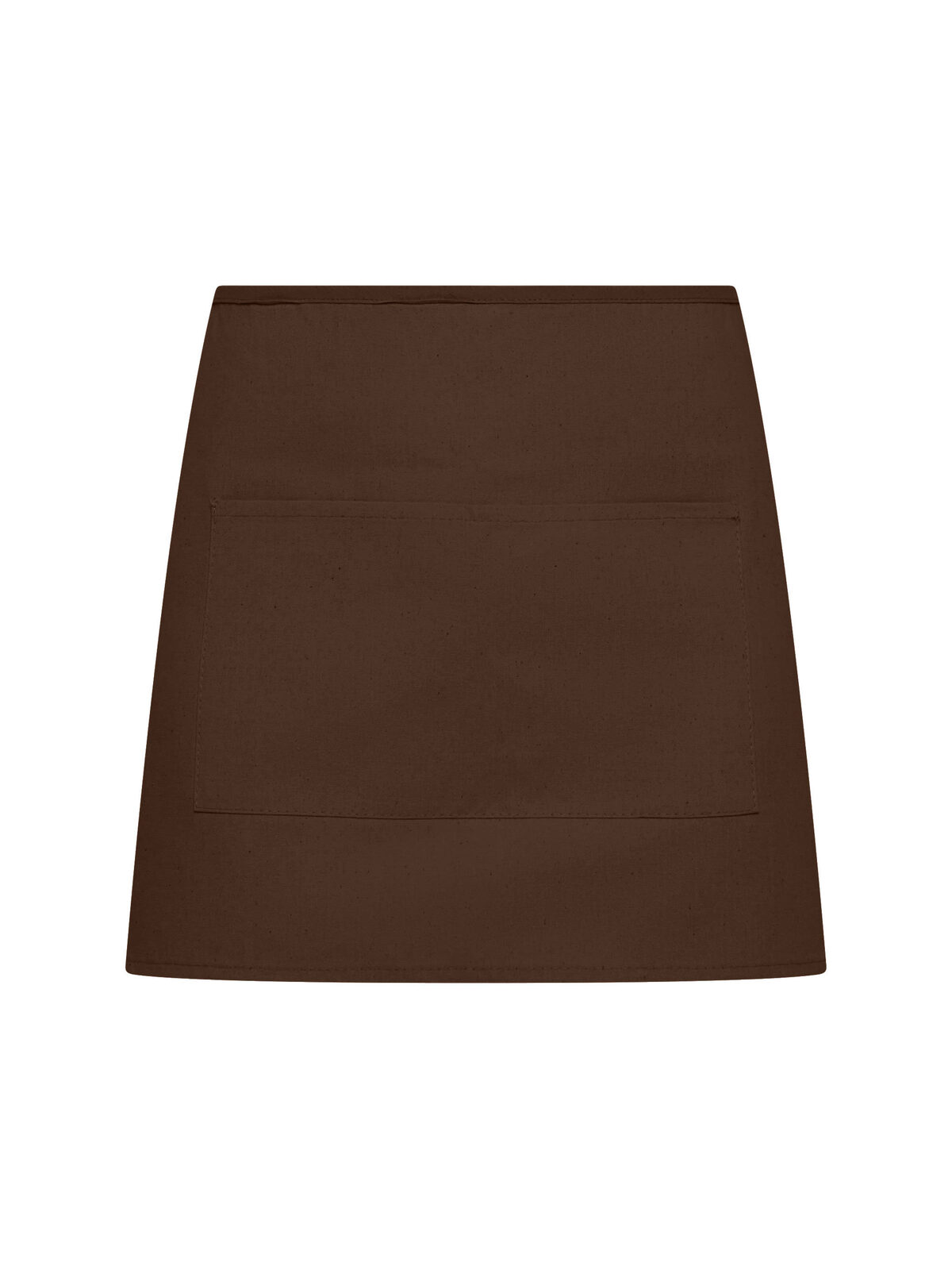 Basic Half Apron With Pocket - BROWN