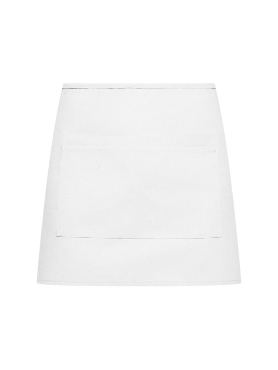 Basic Half Apron With Pocket - WH - White