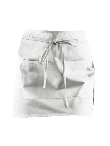 Basic Half Apron With Pocket - WH  - white