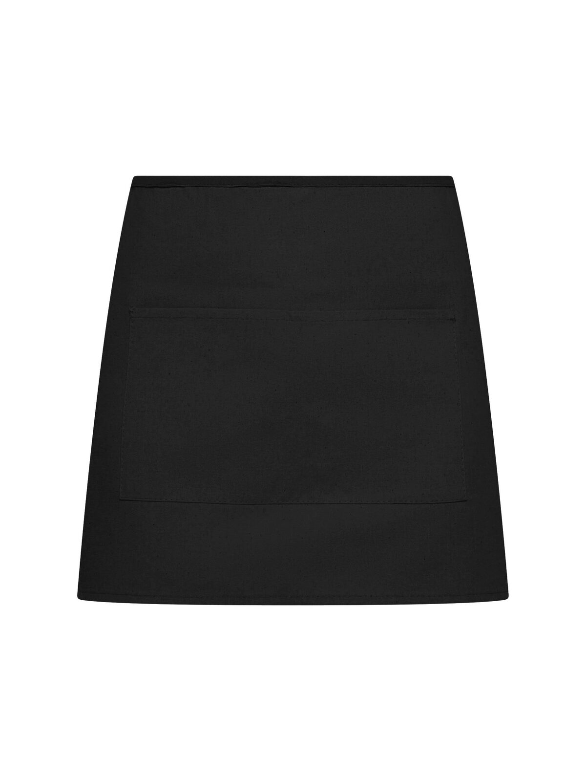 Basic Half Apron With Pocket - black