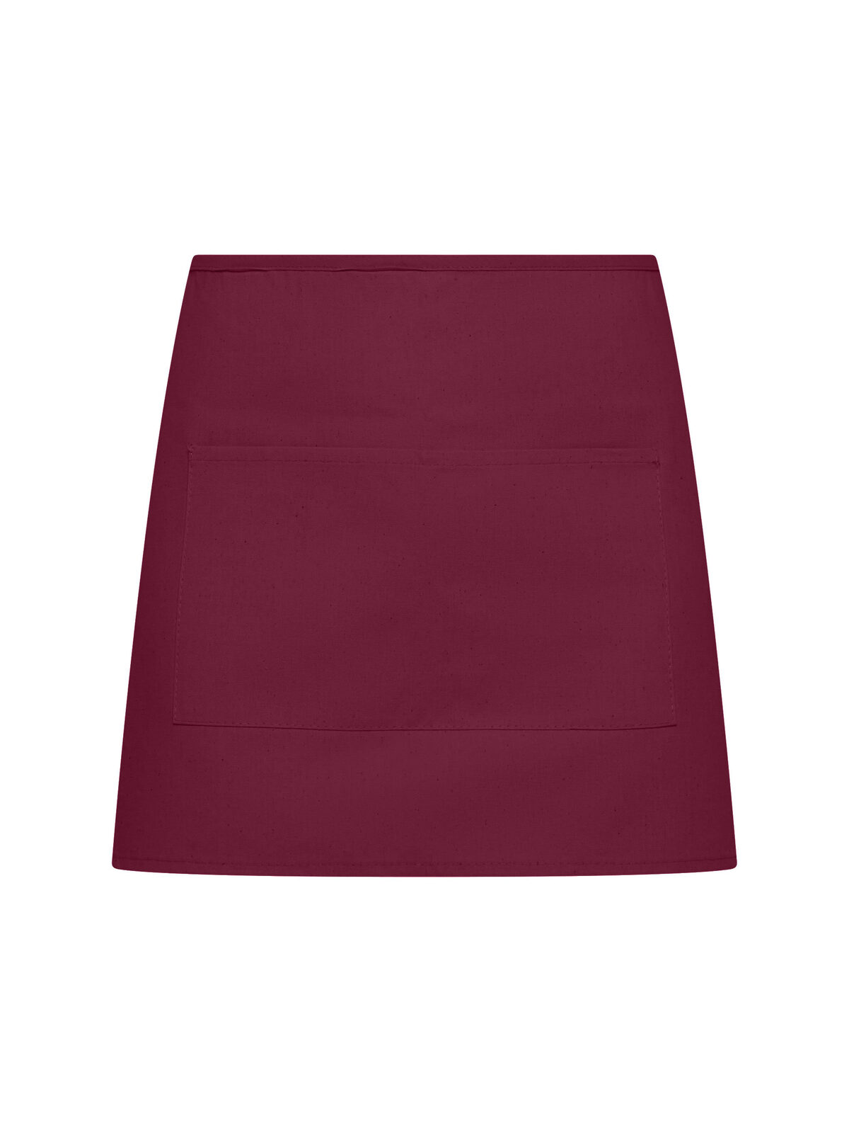 Basic Half Apron With Pocket - burgundy
