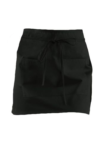 Basic Half Apron With Pocket - 17 - Black