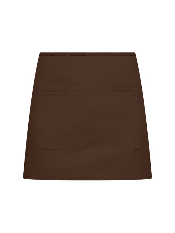 Basic Half Apron With Pocket - BR - Brown