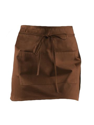 Basic Half Apron With Pocket - BR - Brown