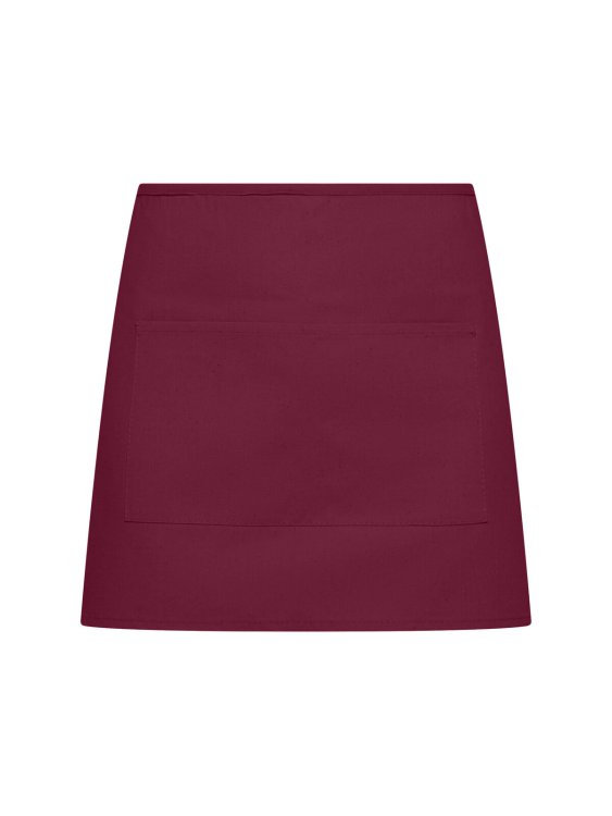 Basic Half Apron With Pocket - BU - Burgundy