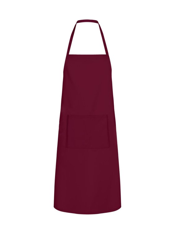 Basic Apron with Pocket - BU - Burgundy