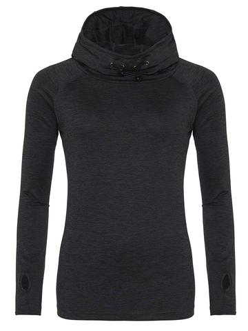 Women s Cool Cowl Neck Top - BSM - Black Slate Melange