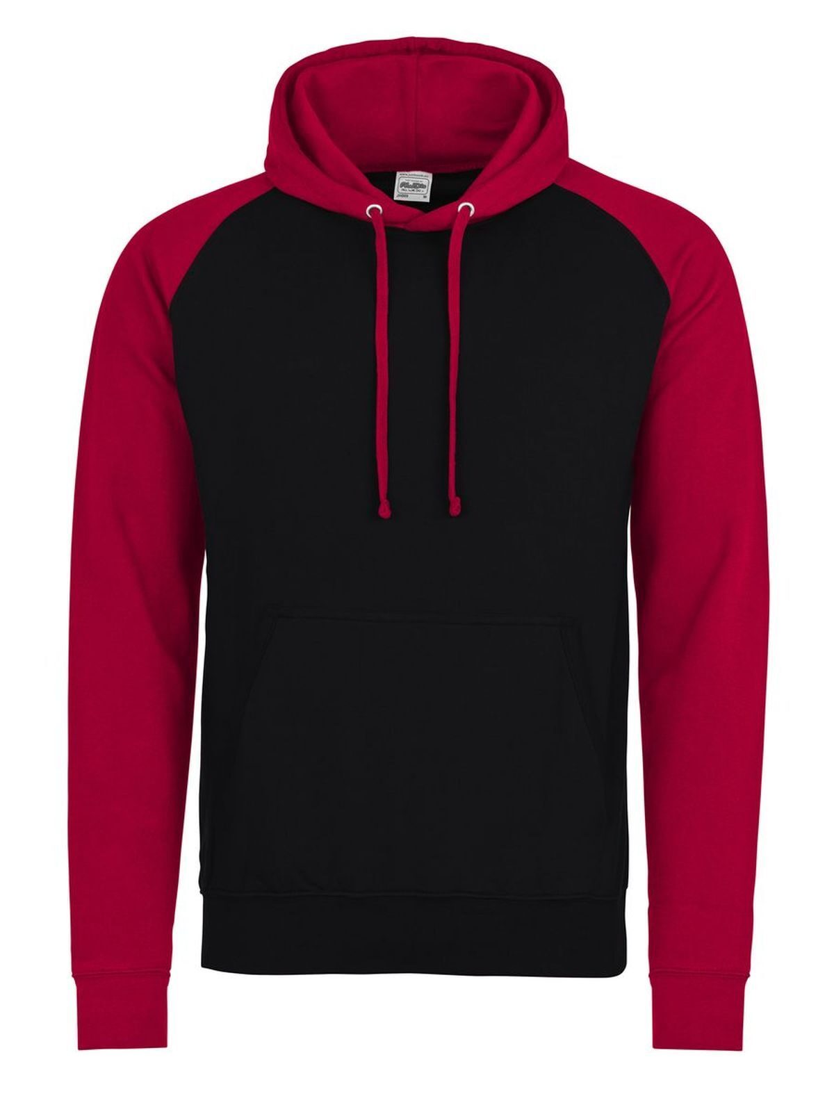 Baseball Hoodie - Jet black/fire red
