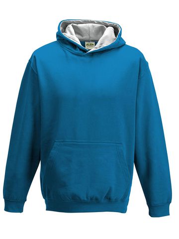 Sweat Hoody bicolore - SAP-HGR - Sapphire Blue-Heather Grey