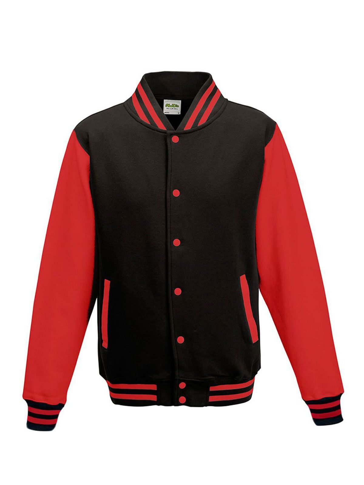 Varsity Jacket - jet black/fire red