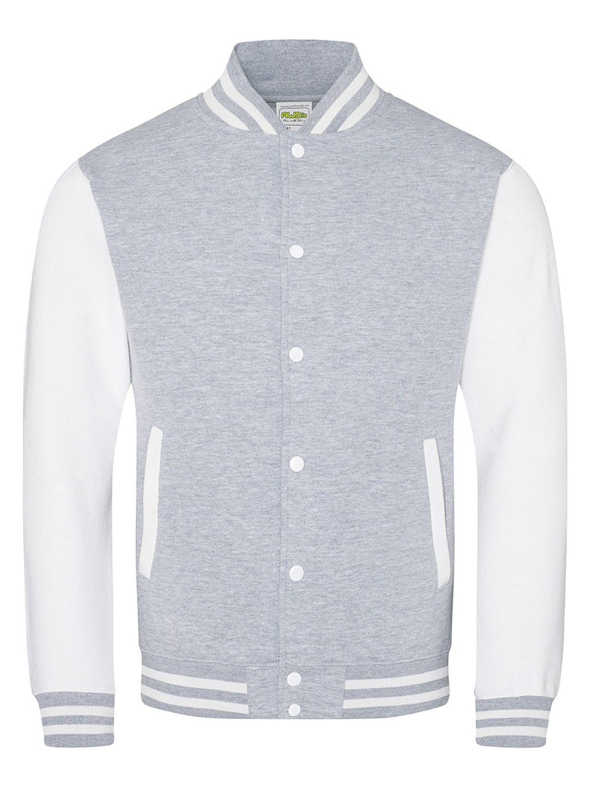 Varsity Jacket - heather grey/white