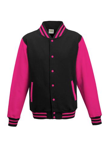 Varsity Jacket - JBL-HPK - Jet Black-Hot Pink