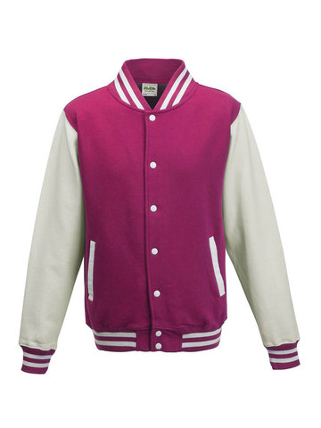 Varsity Jacket - HPK-WHT - Hot Pink-White
