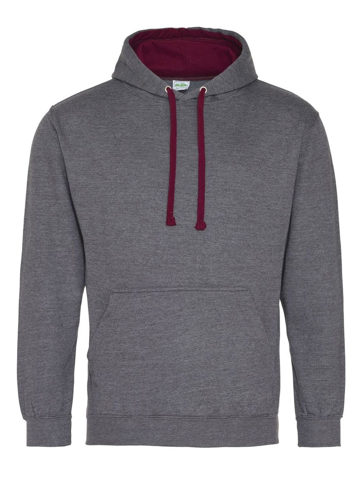 Varsity Hoodie - Charcoal/burgundy