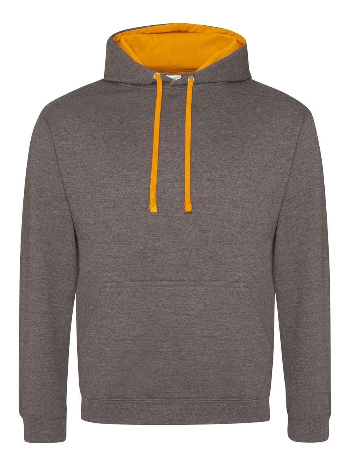 Varsity Hoodie - Charcoal/orange crush