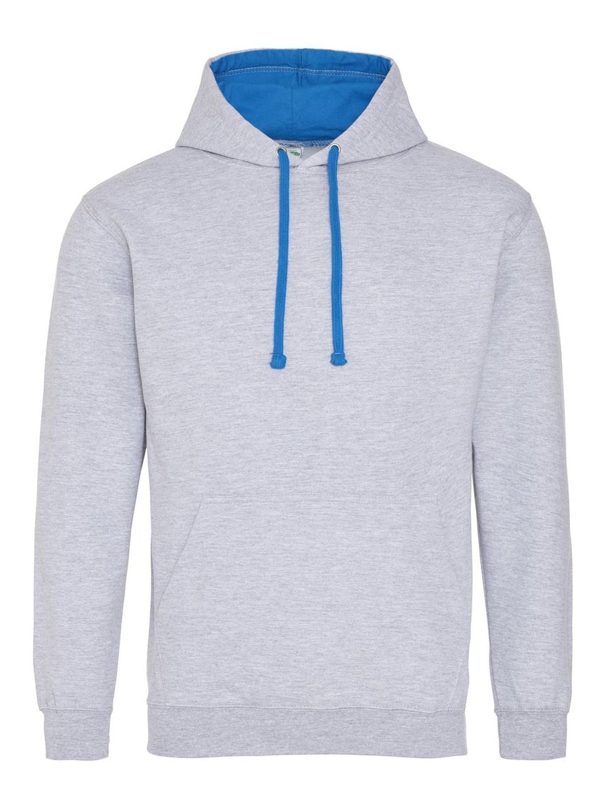 Varsity Hoodie - Heather grey/sapphire blue