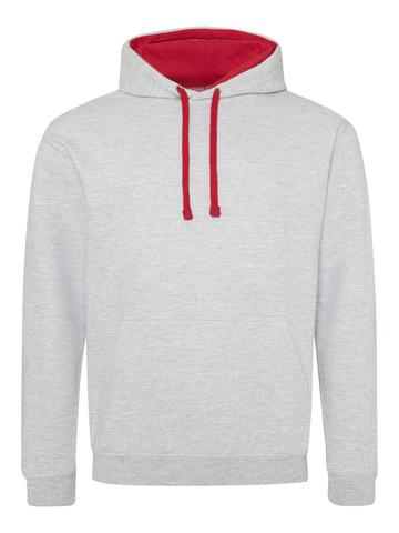 Sweat Hoody bicolore - HGR-FIR - Heather Grey-Fire Red