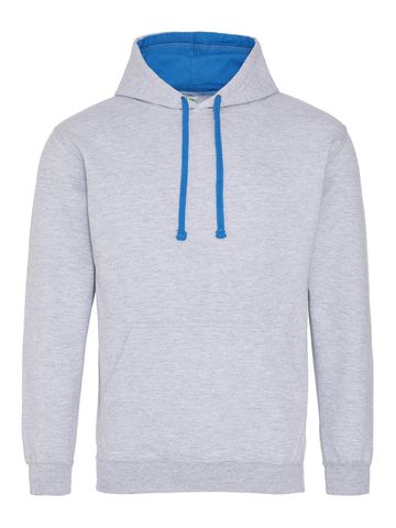 Sweat Hoody bicolore - HGR-SAP - Heather Grey-Sapphire Blue